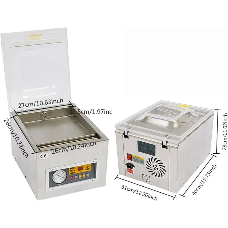 Chamber Vacuum Sealer Machine Z-260C Commercial Kitchen Food Chamber Vacuum Sealer, Packaging Machine Sealer for Food Saver