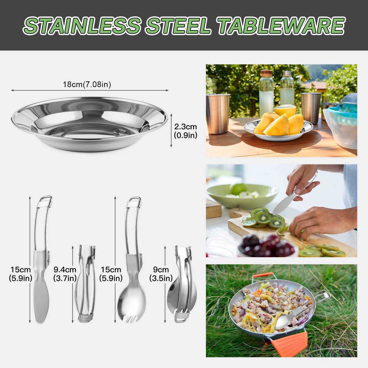 Backpacking Cookware TOMSHOO Outdoors Camping Pot Set Portable Aluminum Cookware Set