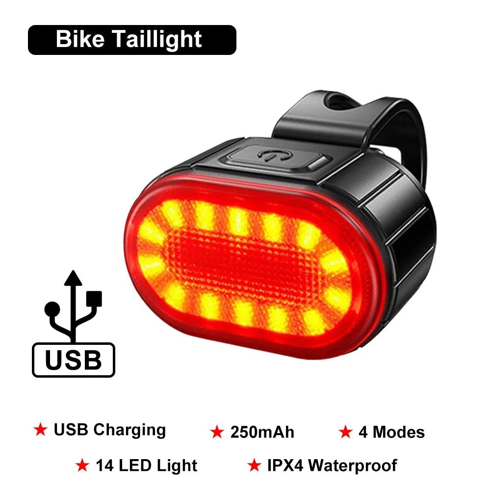 Bicycle Lights LED Bike Lamp USB Rechargeable Bicycle Front and Rear Light Front Lamp Taillight Cycling Lantern Bike Flashlight