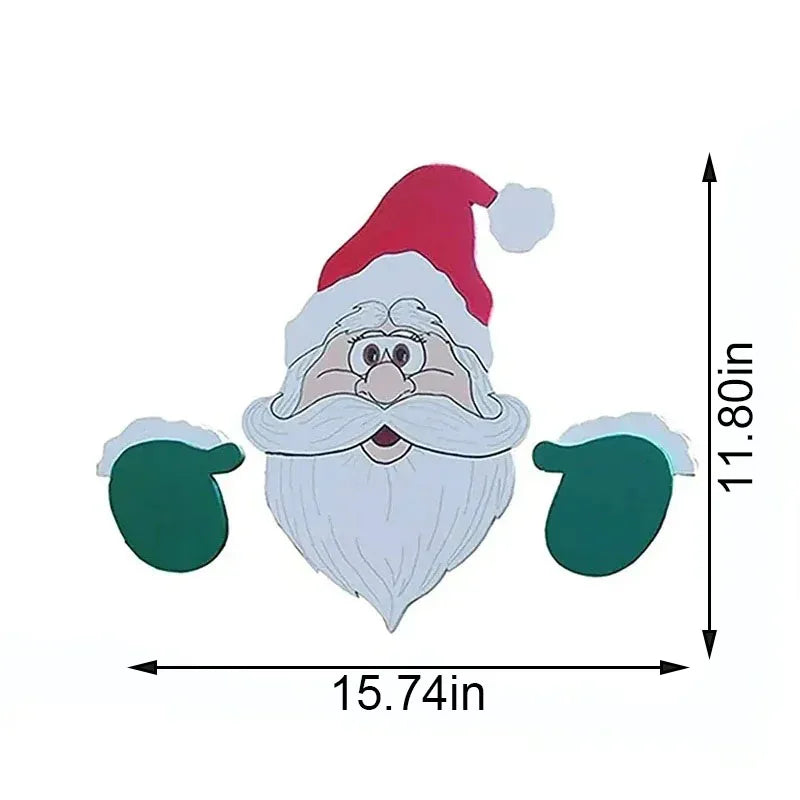 Santa Clause Snowman Reindeer Peeker Yard Decor, Christmas Peeker Fence Decor, Festive Christmas Decorations for Home Garden