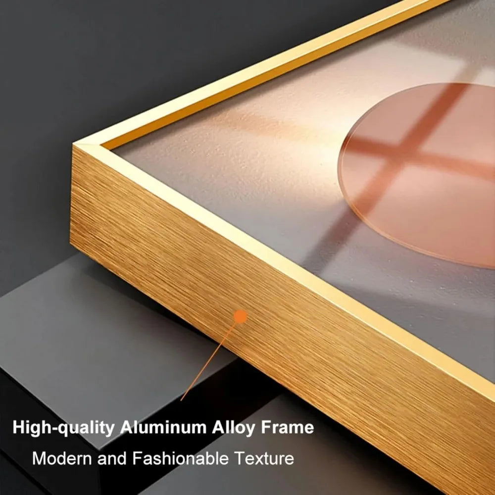 3pcs Geometric Wall Clock with Silent Movement, Modern Decorative Clocks Set with Canvas Painting, Creative Wall Decor