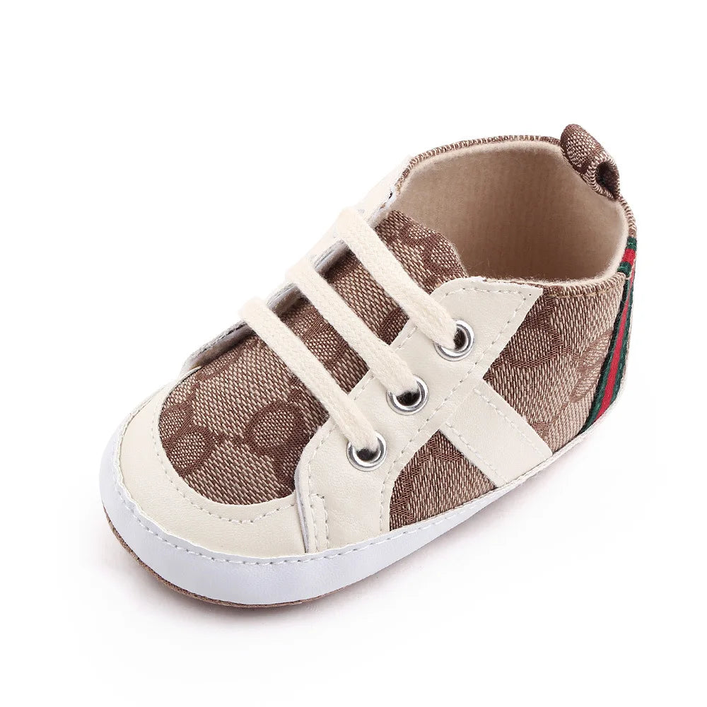 Newborn Baby Shoes Casual High Top Fashion Design Non-slip Sneakers Boys Soft Sole Non-Slip Toddler Outdoor Shoes First Walkers
