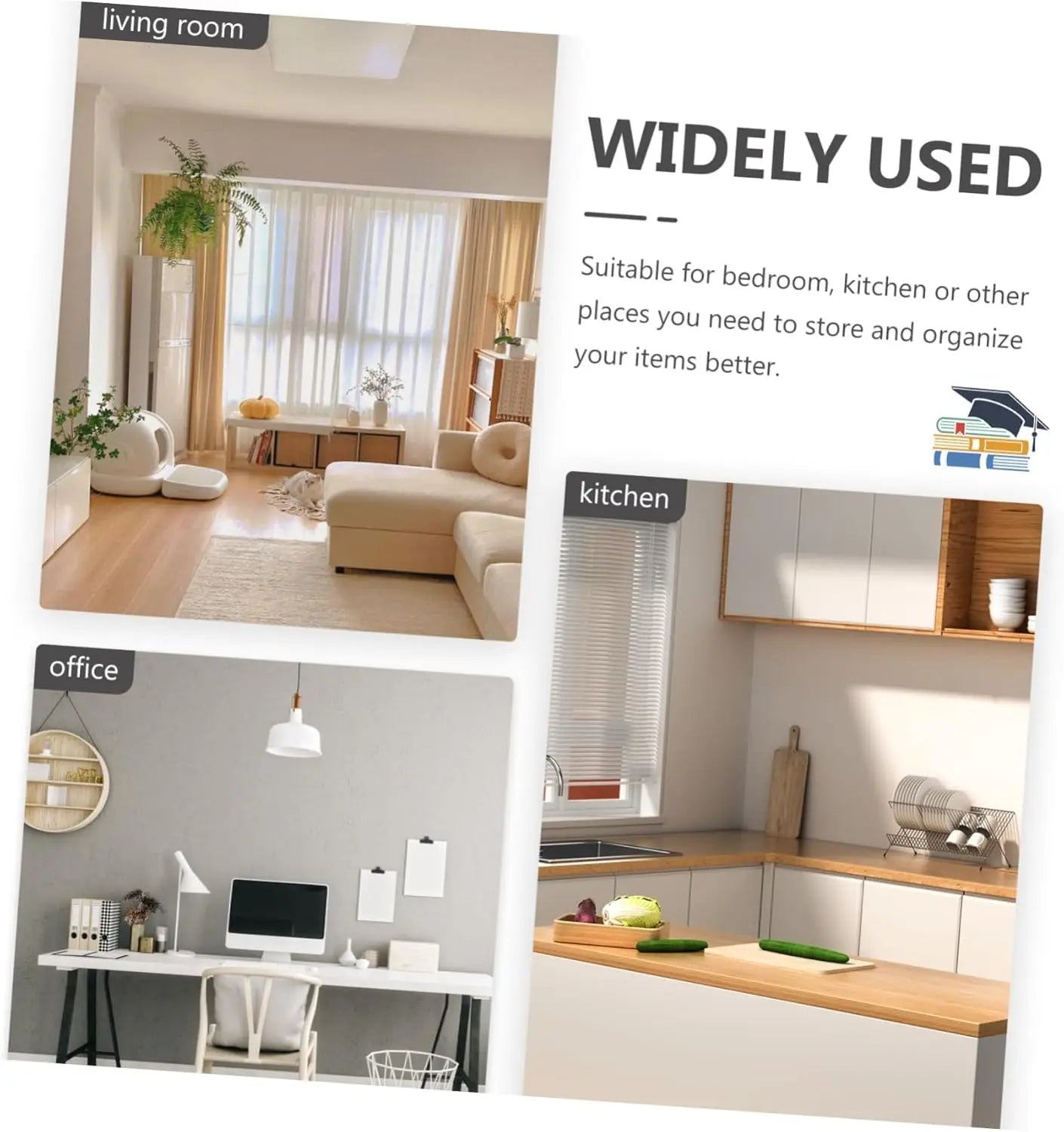 3 Tier Rolling Cart with Wheels and Handle,Rolling Storage Cart for Office, Living Room, Laundry Room,Kitchen,Bathroom,Black