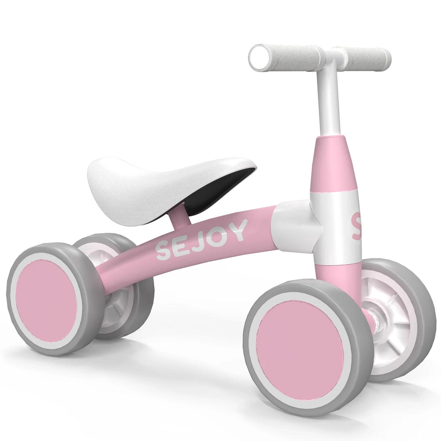 Sejoy Baby Balance Bike for 12-36 Month Toddler Riding Toy 4 Wheels Toddler First Bike,Birthday Gifts Boys Girls,Green/Pink