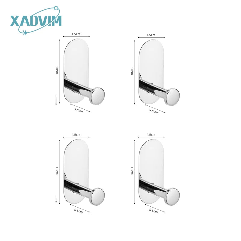 Silver Gold 304 Stainless Steel Towel Bar No Drilling Paper Holder Self-adhesive Towel Ring Robe Hook Bathroom Accessories Set
