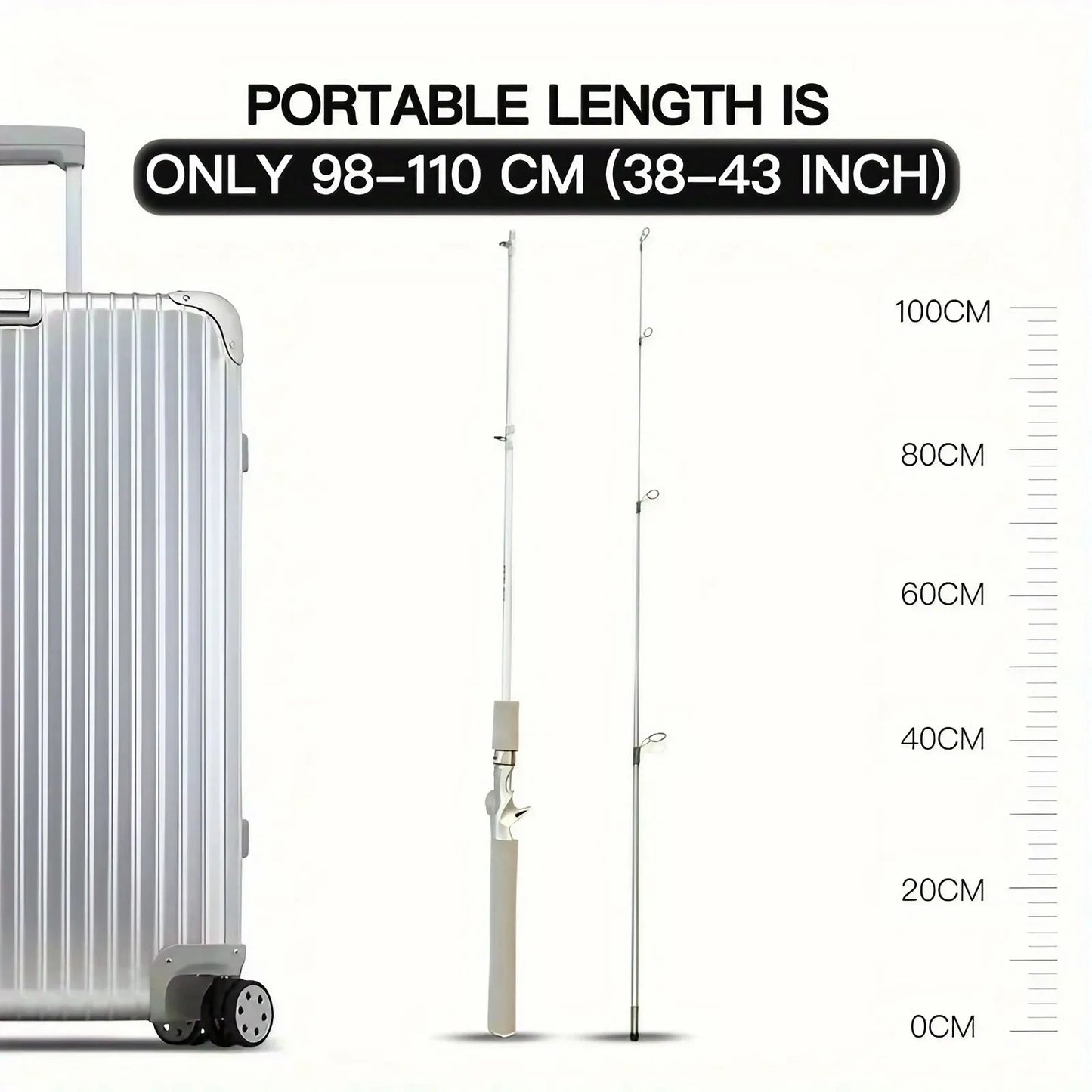 1pc-180cm/ 70.86inch White Fishing Rod (Single Fishing Rod)-Durable Fiberglass, Comfortable To Touch-A Must-have for Anglers