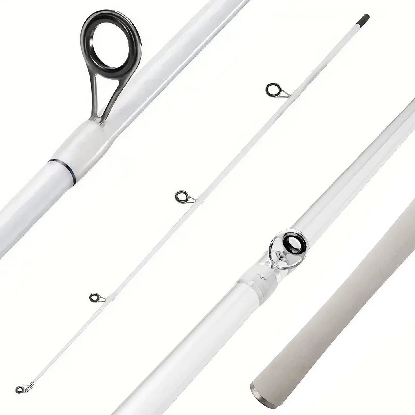 1pc-180cm/ 70.86inch White Fishing Rod (Single Fishing Rod)-Durable Fiberglass, Comfortable To Touch-A Must-have for Anglers