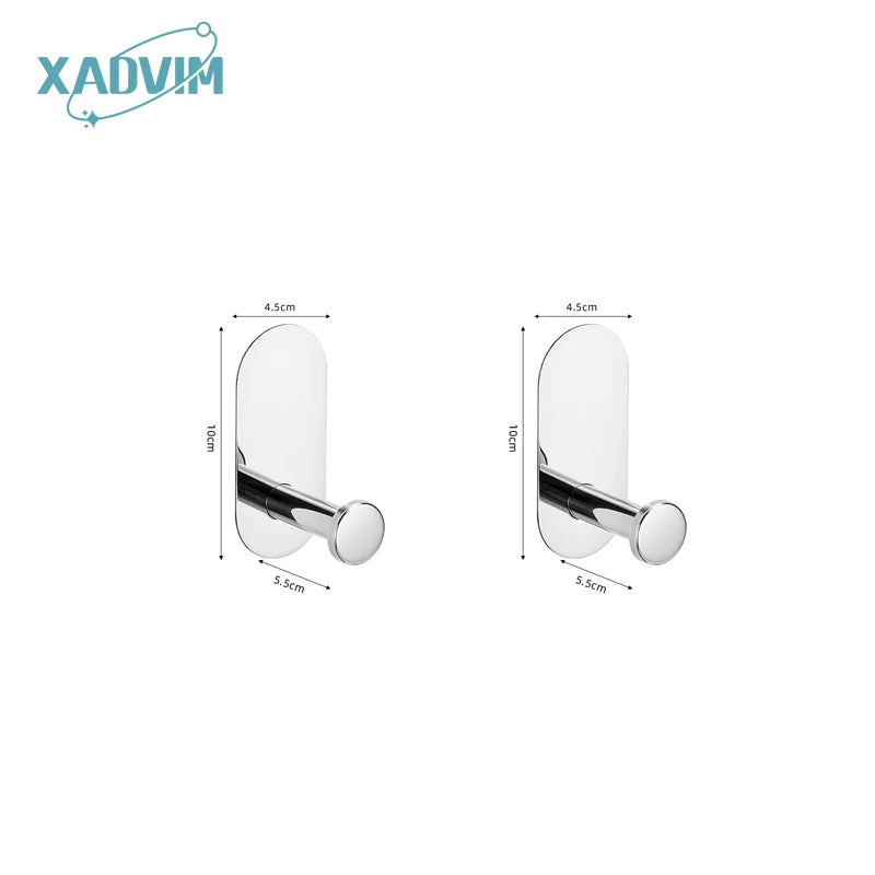 Silver Gold 304 Stainless Steel Towel Bar No Drilling Paper Holder Self-adhesive Towel Ring Robe Hook Bathroom Accessories Set