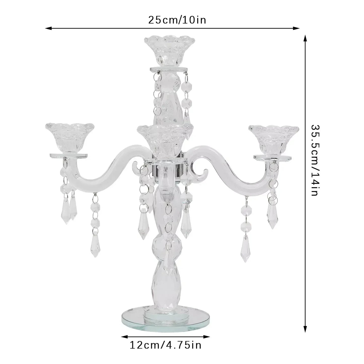 5 Arm Crystal Candle Centerpieces Candle Holder With 5 Heads Candle Holder Decorations