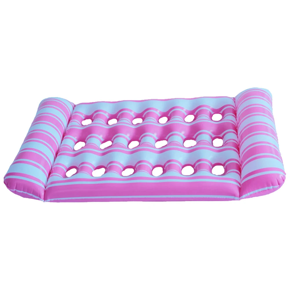 Inflatable Floating Bed Portable Inflatable Water Sleeping Bed Foldable Floating Lounger Air Mattress for Swimming Pool Party
