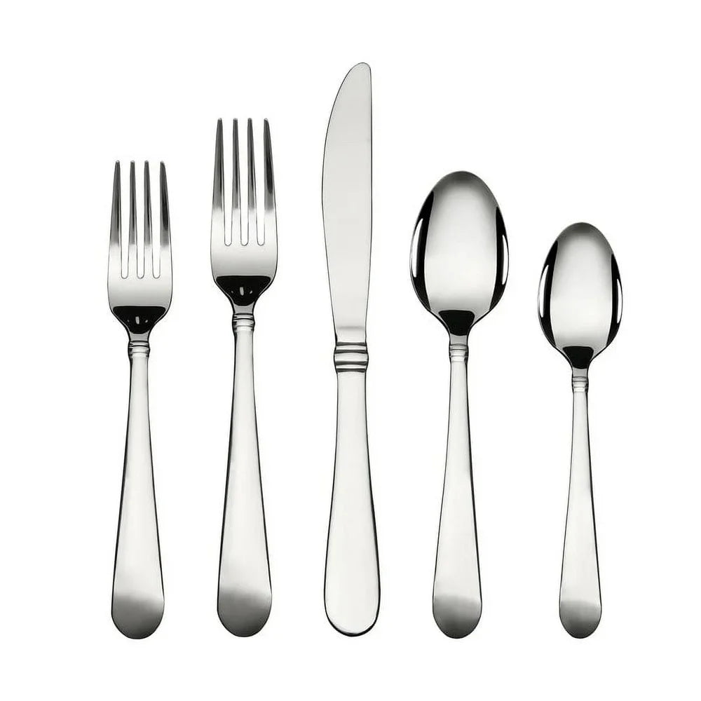 20 Piece Stainless Steel Flatware Set Dining Includes Knives Forks Spoons Salad Teaspoons Elegant Durable Complete Cutlery Set