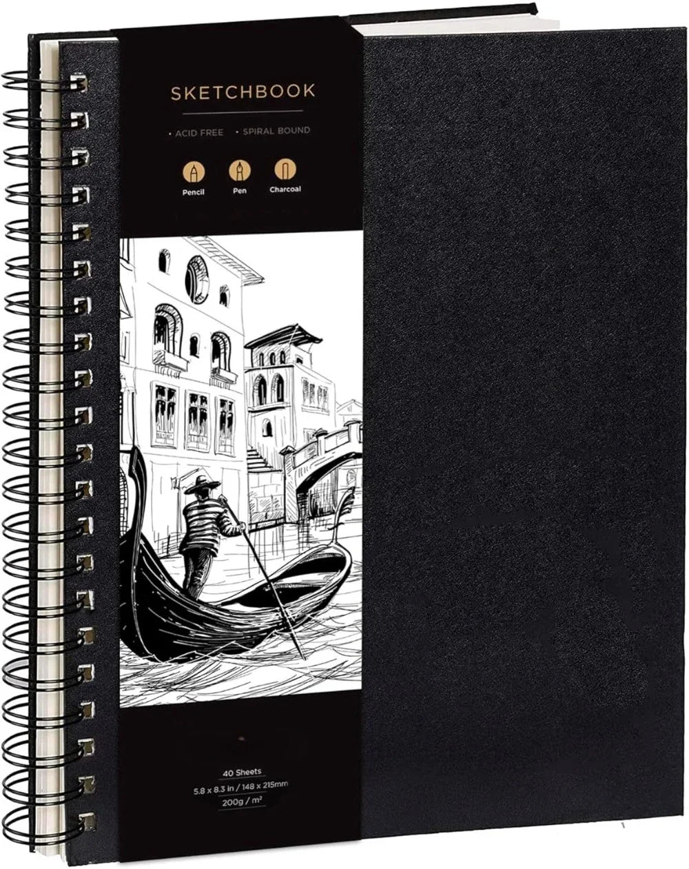 Sketchbook Hardcover – 200GSM Very Thick Paper – Spiral Sketchbook for Painting and Mixed Media – Sketchbook, Art Book