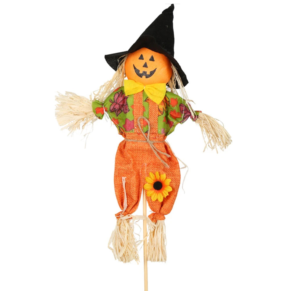 Small Fall Harvest Scarecrow Thanksgiving Scarecrow Rustic Outdoor Scarecrow Halloween Decor for Garden Yard Lawn Porch Sign