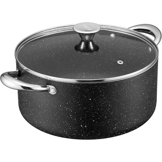 6 Quart Nonstick Stock Pot with Lid for Induction Cooking NonToxic and Oven Safe Ideal for Preparing Stews Soups and Various Di