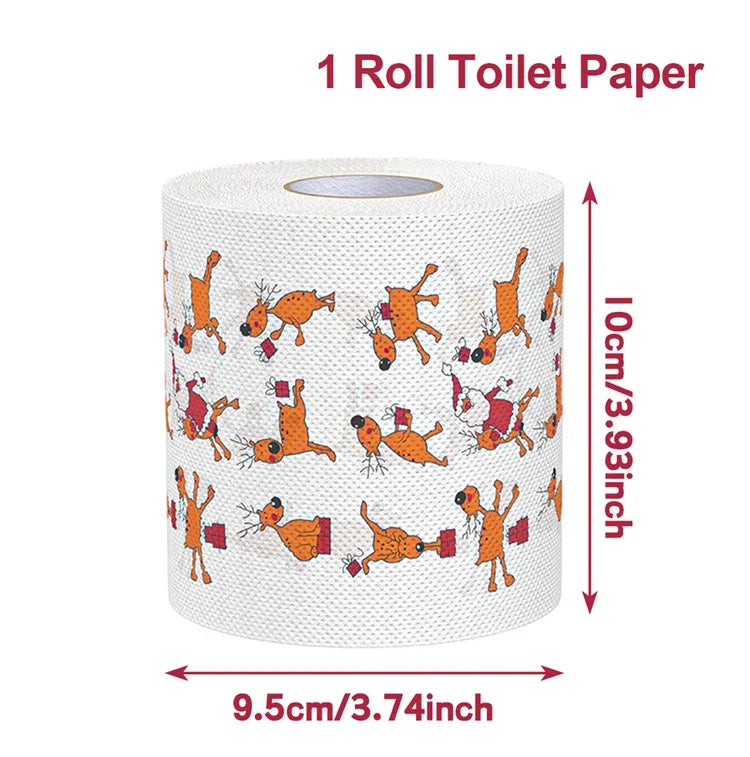 Christmas Toilet Roll Paper Happy 2026 New Year Christmas Supplies Xmas Tissue Roll Napkin Kitchen Tool Home Decoration New Year
