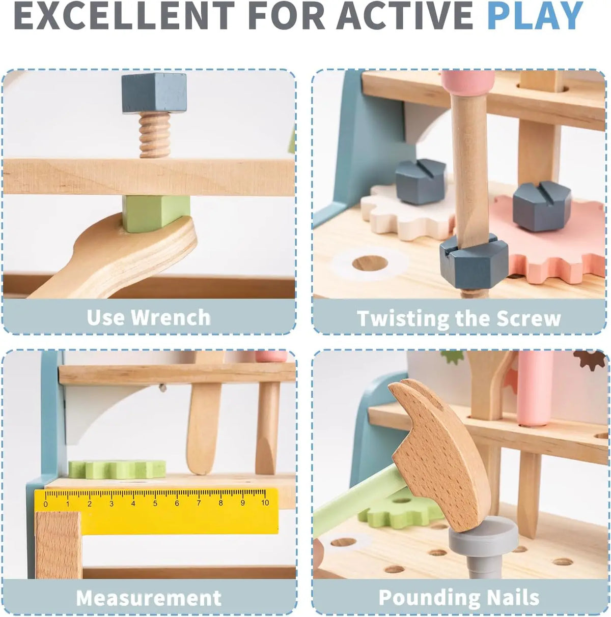 Build Mini Lab Bench Toy Robotime Tool Bench Set Mini Wooden Work Bench Construction Toys Educa ...