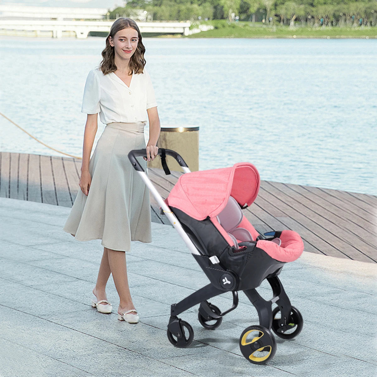 Lightweight outdoor travel cart, Foldable newborn baby stroller, two-way baby stroller