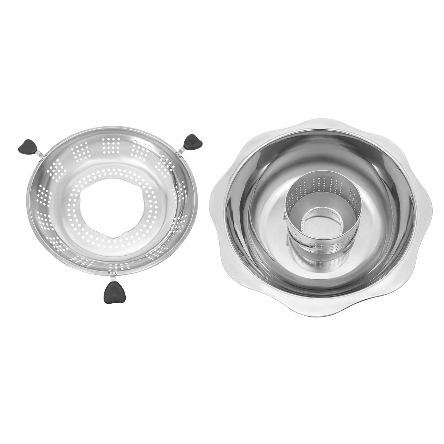 Large Capacity Hot Pot Hot Pot Shabu Shabu 36cm Rotary Hot Pot with Divider Lifting Hot Pot Heat Resistance Widened Edges