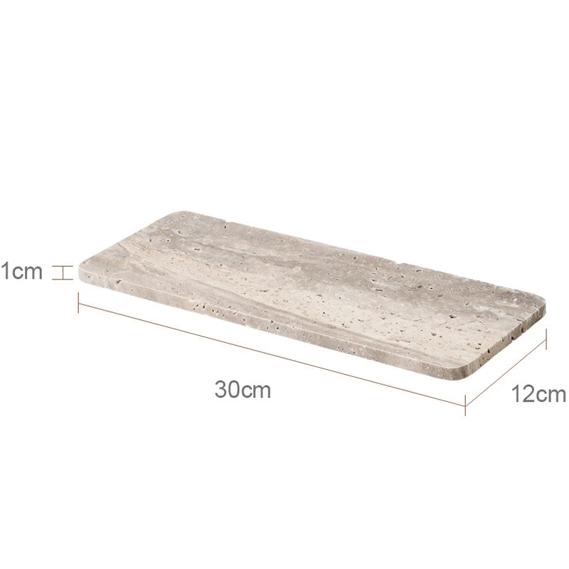 Travertino Grigio Bathroom Set Antique Natural Marble Soap Dispenser Reed Diffuser Soap Holder Tray Bathroom Accessories