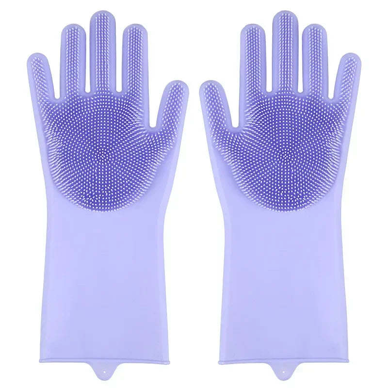 Pet Grooming Cleaning Gloves Dog Cat Bathing Shampoo Glove Scrubber Magic Dishwashing Cleanner Sponge Silicon Hair Removal Glove