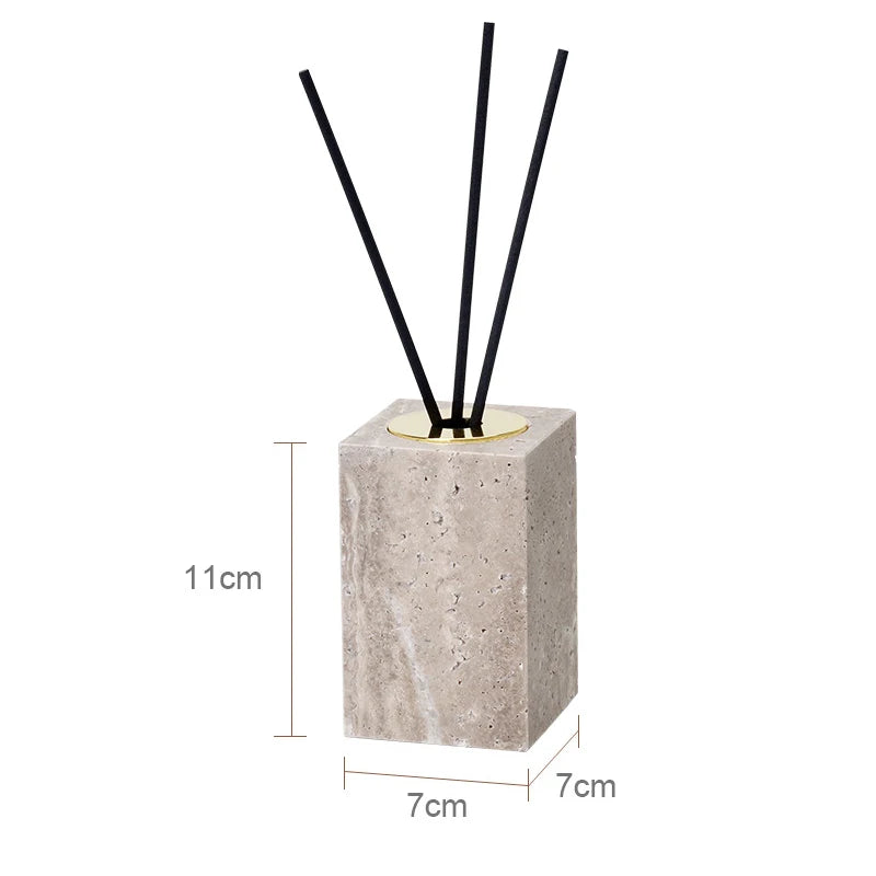 Travertino Grigio Bathroom Set Antique Natural Marble Soap Dispenser Reed Diffuser Soap Holder Tray Bathroom Accessories