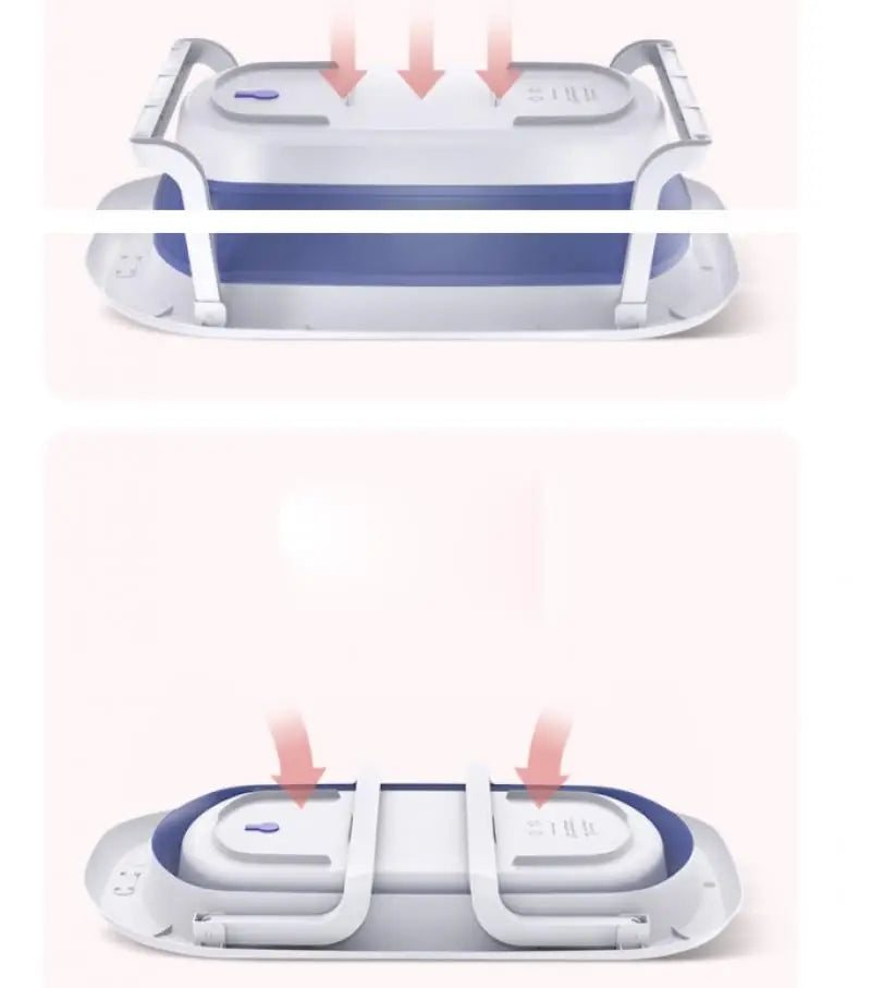 Foldable Baby Bathtub Household Hotel Ajustable Portable Newborn Baby Swimming Tub Anti-Slip Bottom Bath Bucket For Baby Shower