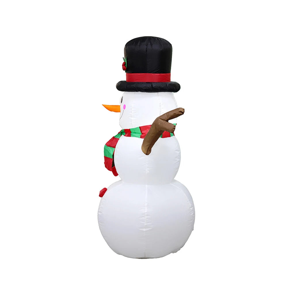 Inflatable Snowman Dolls Decor with LED Light Christmas Snowman Decor for Xmas Garden Party Decor