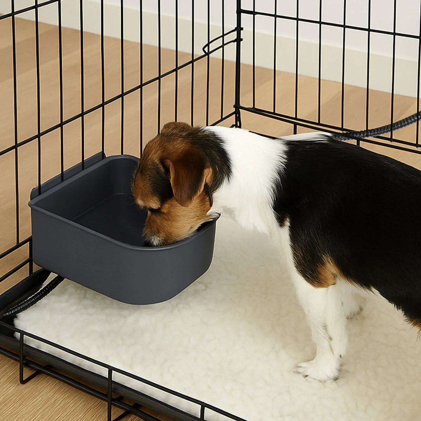 1L Pet Heated Bowl Hanging Dog Water Bowl Plastic Heated Dog Bowl for Rabbits Dogs Cats and All Breed Sizes Pet Accessories