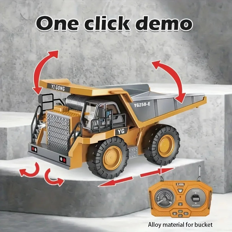 9CH RC engineering dump truck toy heavy-duty crane simulation car outdoor activity toy hybrid crane remote control car children'