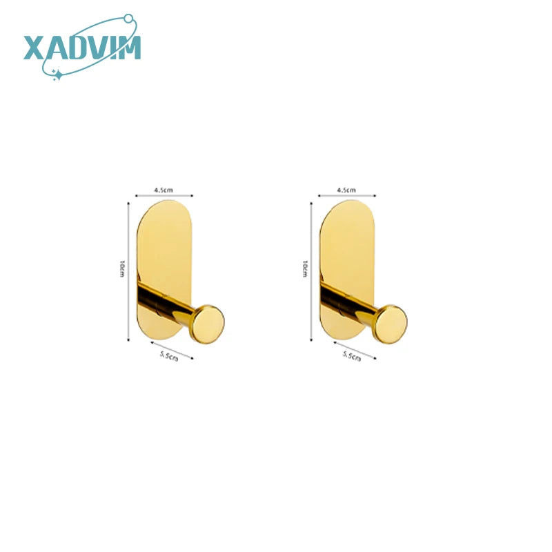 Silver Gold 304 Stainless Steel Towel Bar No Drilling Paper Holder Self-adhesive Towel Ring Robe Hook Bathroom Accessories Set