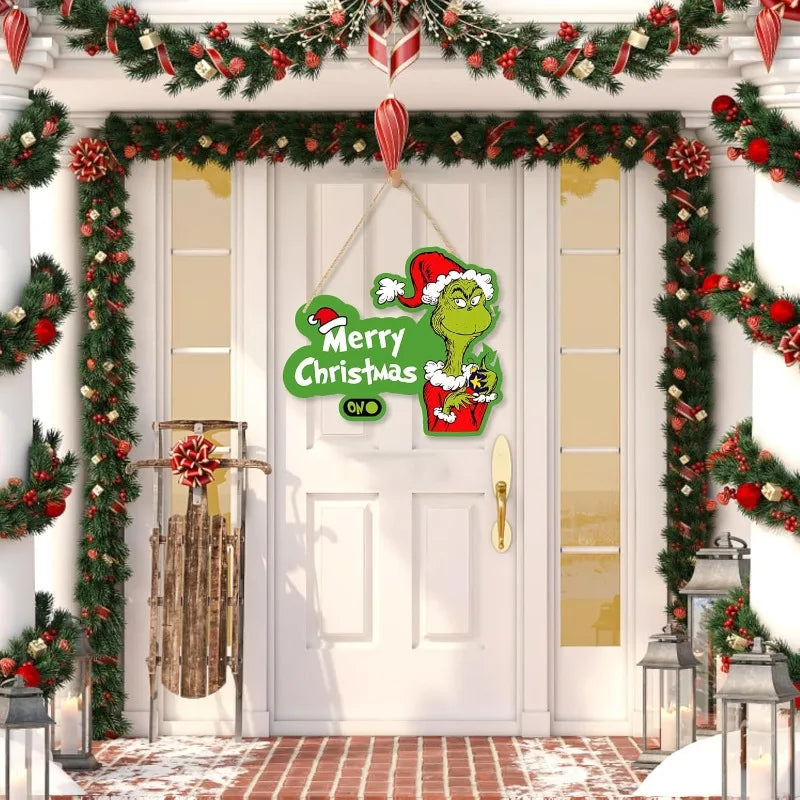 Holiday Whoville Door Hanger - Welcome Christmas Sign for Front Entry, Xmas Decorations Inspired by Dr Seuss Home & Party Decor