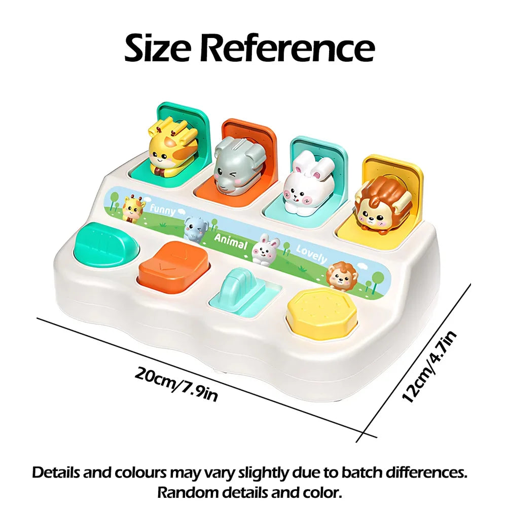Interactive Pop Up Animals Toys Kids Hide Seek Switch Box 6 12 Months Cause and Effect Toys Montessori Development Sensory Toys