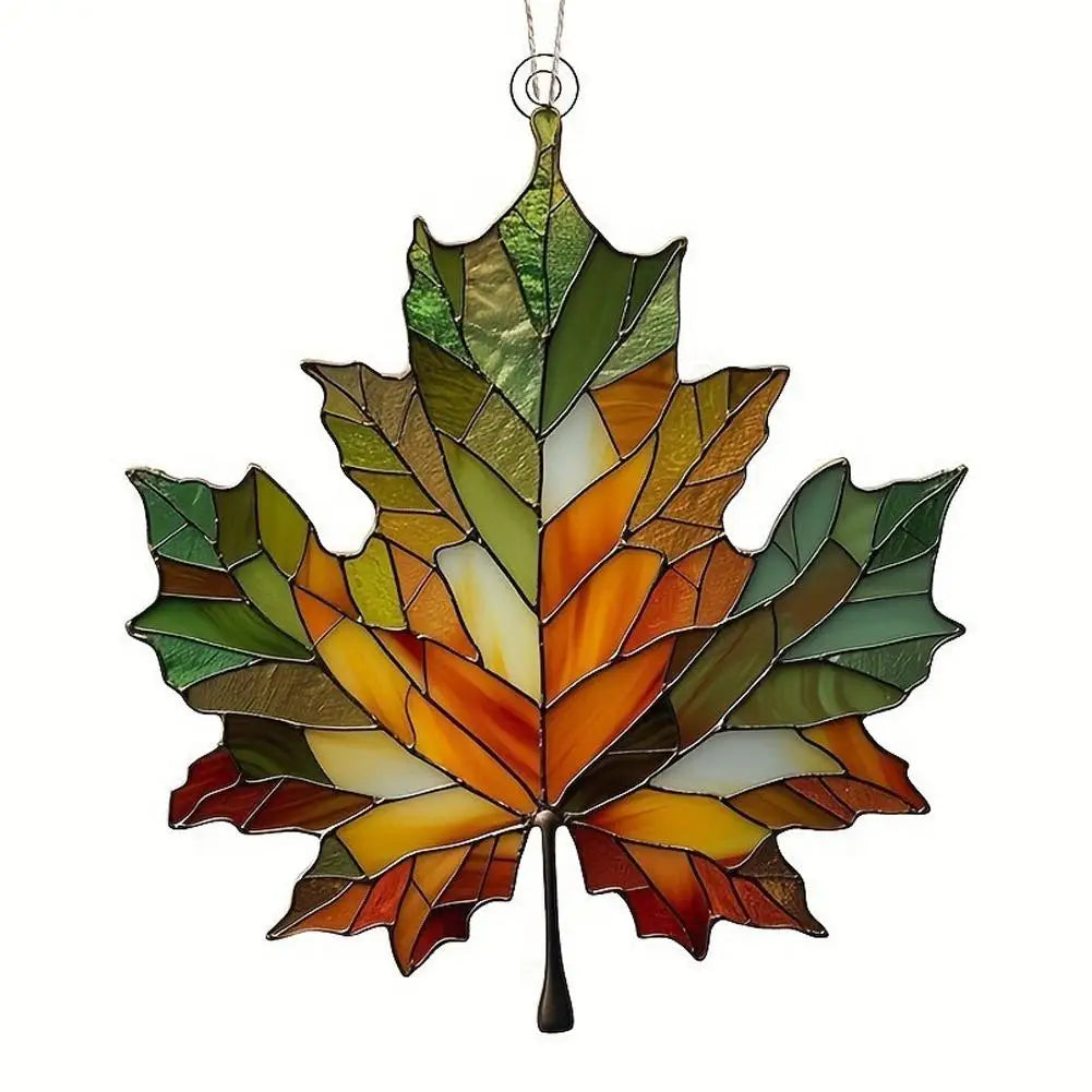 Thanksgiving Fall Wall Hanging Decor, Acrylic Maple Leaf Ornament Sign, Seasonal Home Decoration for Harvest Festival, Door Wall