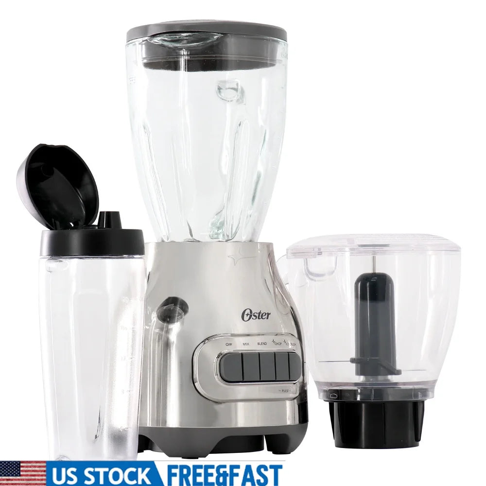 700 Watt 3-in-1 Kitchen Blender with Blend-N-Go Cup and Food Chopper 5 Speed Functionality Ice Crushing Glass Jar