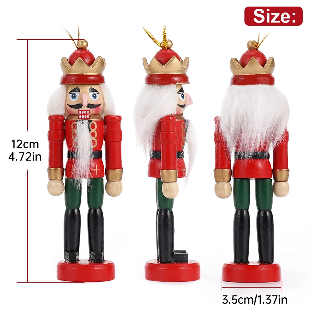 12cm Nutcracker Doll Walnut Soldier Puppet Set Suitable for Christmas Desktop Decoration Cartoon Walnuts Soldiers Band Dolls
