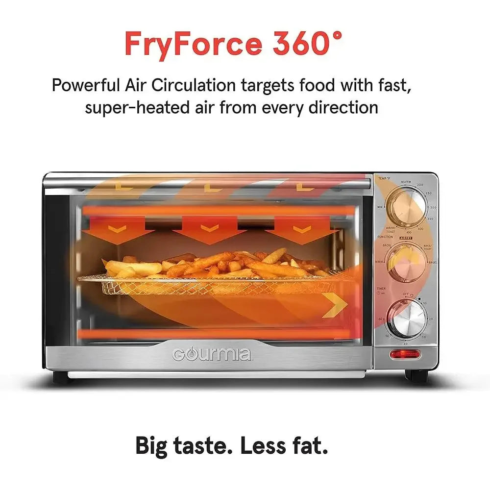 6in1 MultiFunction Air Fryer Oven Stainless Steel Programmable Cooking Machine Fry Basket Baking Pan Crumb Tray Home Kitchen Use