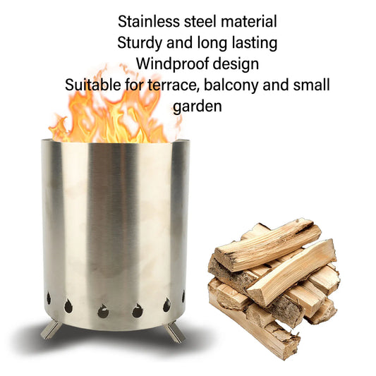 Camping Wood Stove Windproof Wood Stove Outdoor Tabletop Fire Pit with Stand for Backpacking Hiking Traveling Wood Burning Stove