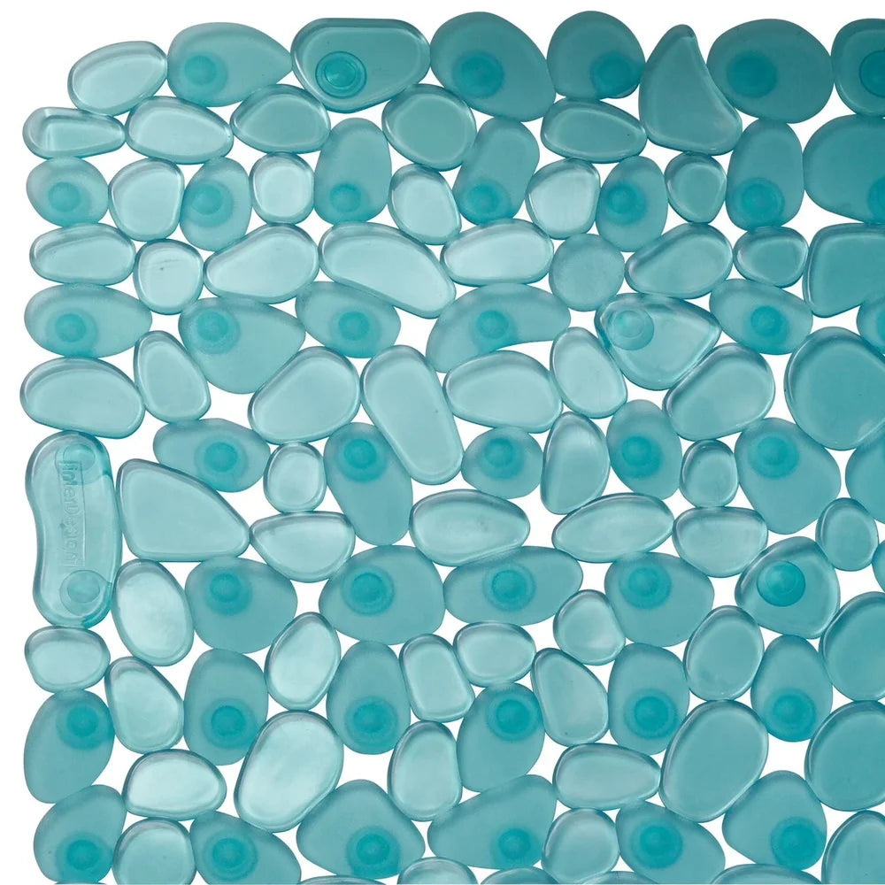 Non-Slip Pebblz Bath Mat Flexible Shower Mat Suction Cups Textured PVC Design Drainage Easy Clean Bath Decor Ideal Bathroom