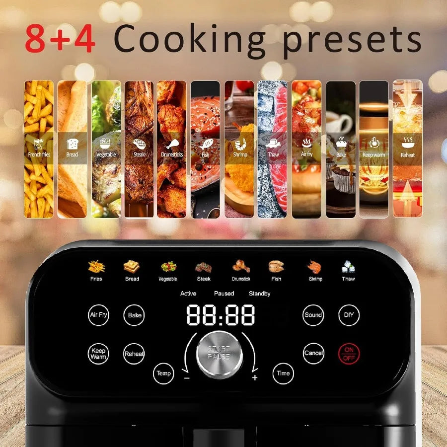 6.2QT Air Fryer Oven with LED Digital Touchscreen for Home Kitchen Use 12 Preset Cooking Functions Including Air Frying Baking
