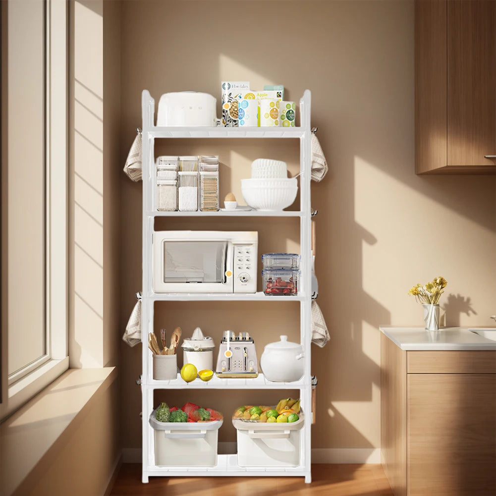 5 Tier Storage Shelves Adjustable Shelving Unit 66 Lbs Capacity Storage Rack for Kitchen Pantry Closet Bathroom Laundry
