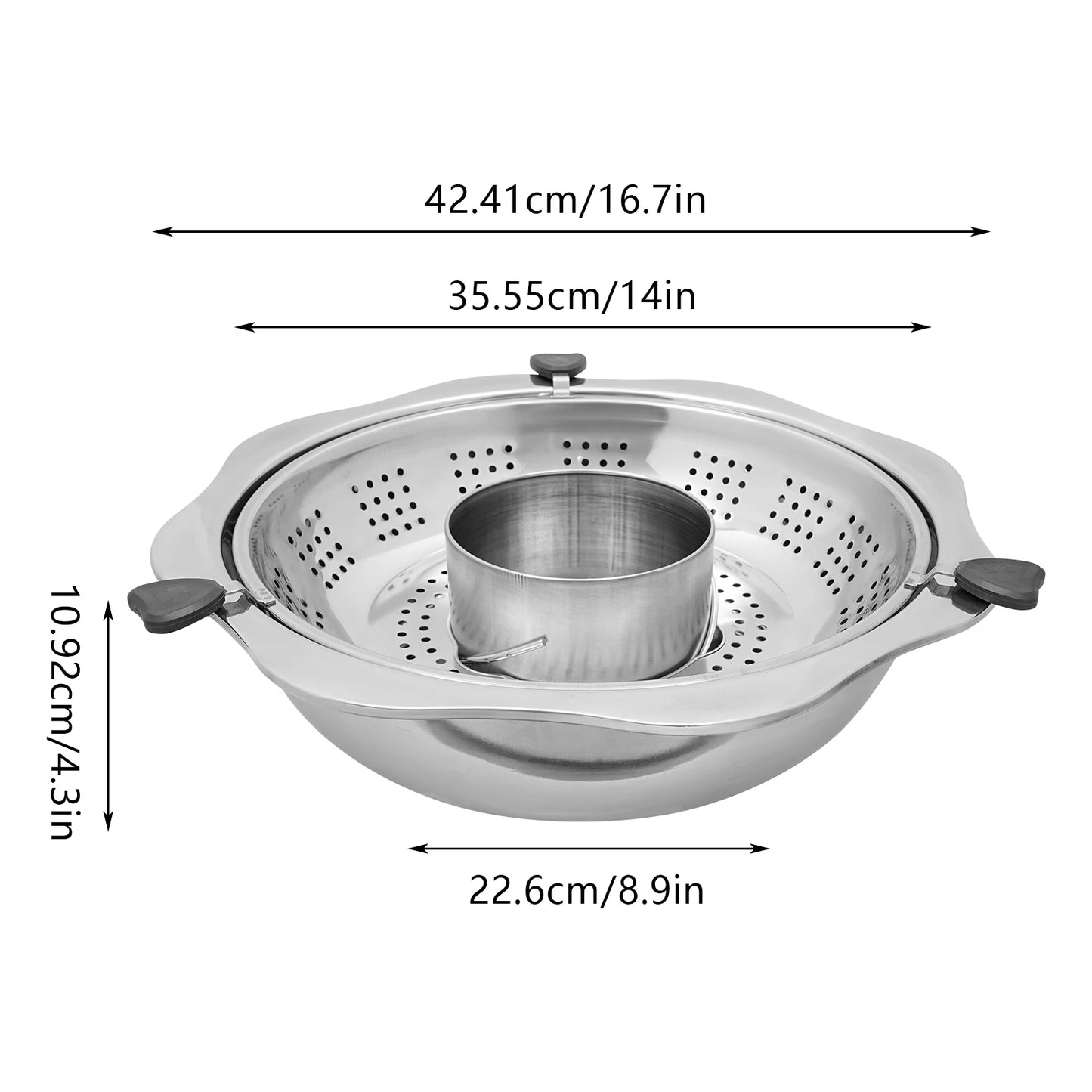36cm Rotary Hot Pot, Hot Pot with Divider, Lifting Hot Pot