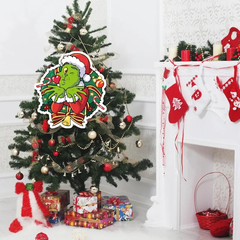 Holiday Whoville Door Hanger - Welcome Christmas Sign for Front Entry, Xmas Decorations Inspired by Dr Seuss Home & Party Decor