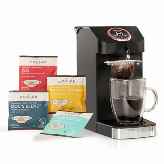 SWIRL Single Serve Coffee Maker Electric Kitchen Appliances Designed for Convenient Use with Cups or Mugs Features Automated Po