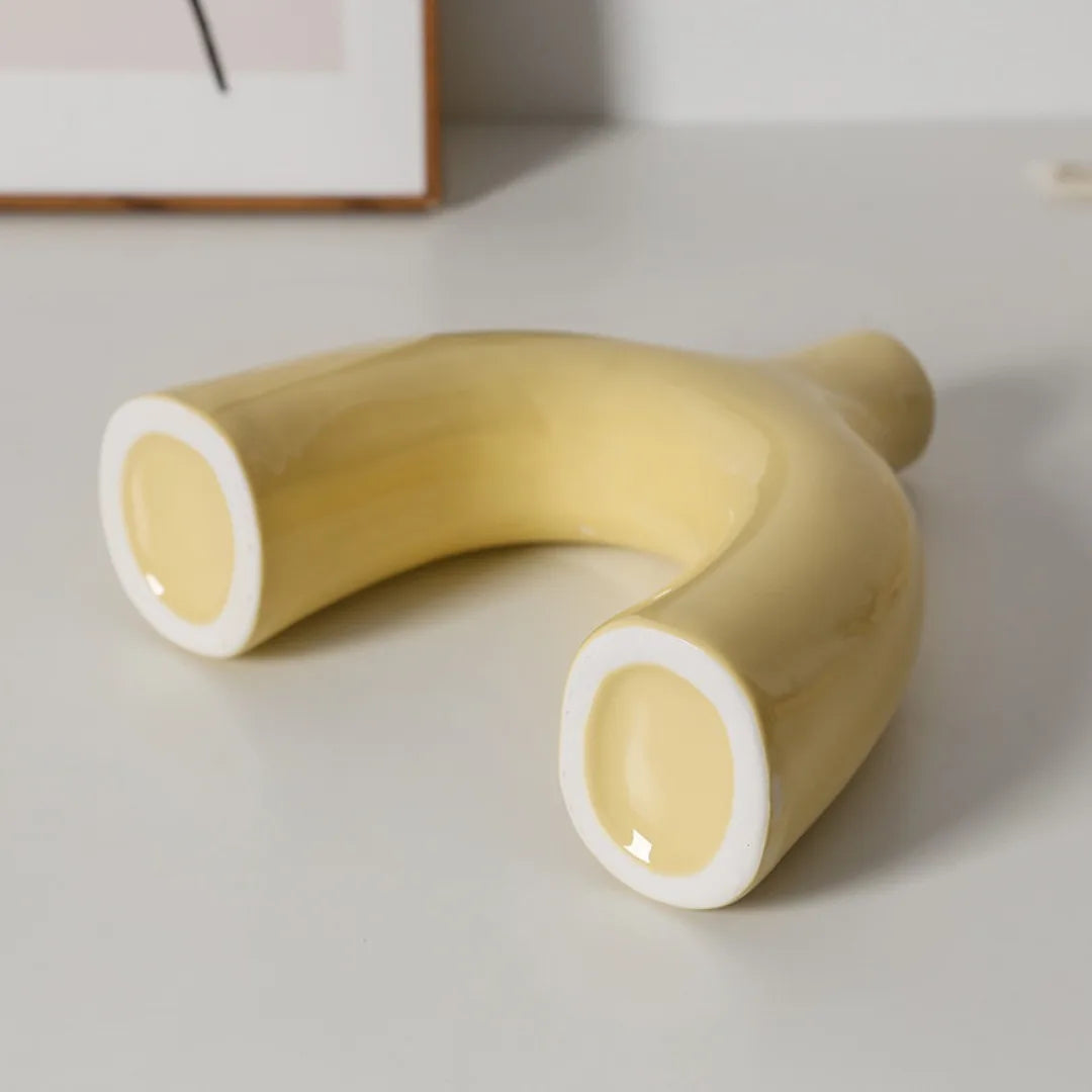 1PC Nordic luxury arch ceramic vase living room porch flower arrangement ornaments home decor housewarming gift