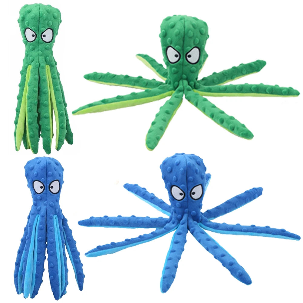 1/2PCS Pet Octopus Dog Toy Interactive Indestructible Bite Resistant Sound Puppy squeaky Octopu Dogs Rattle For Pet Supplies
