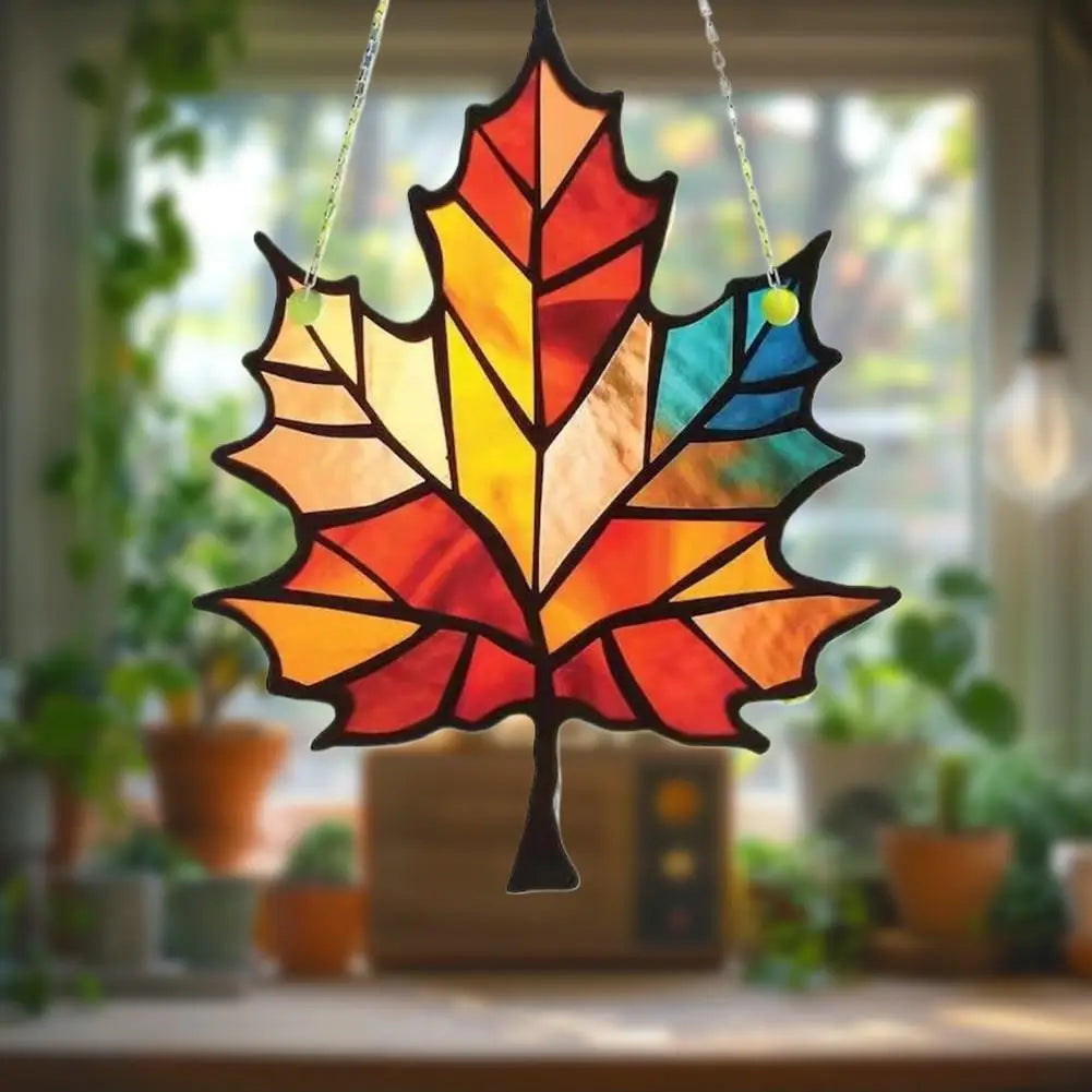 Thanksgiving Fall Wall Hanging Decor, Acrylic Maple Leaf Ornament Sign, Seasonal Home Decoration for Harvest Festival, Door Wall