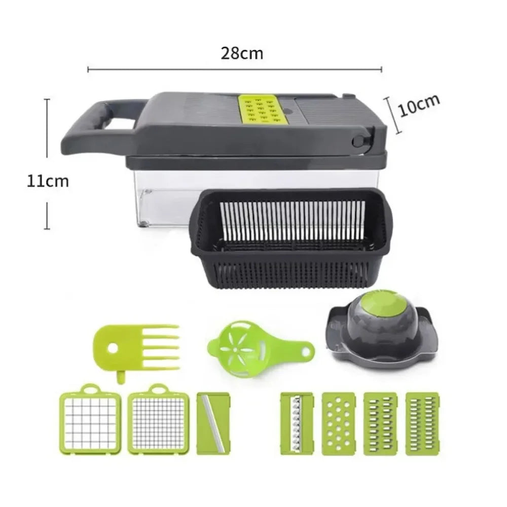 Multifunctional Vegetable Chopper Handle Food Grate Food Chopper Vegetable Slicer Dicer Cut 14/16 in 1 Kitchen Items
