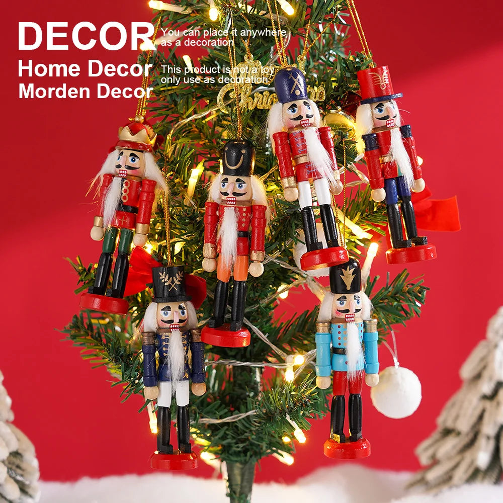 12cm Nutcracker Doll Walnut Soldier Puppet Set Suitable for Christmas Desktop Decoration Cartoon Walnuts Soldiers Band Dolls