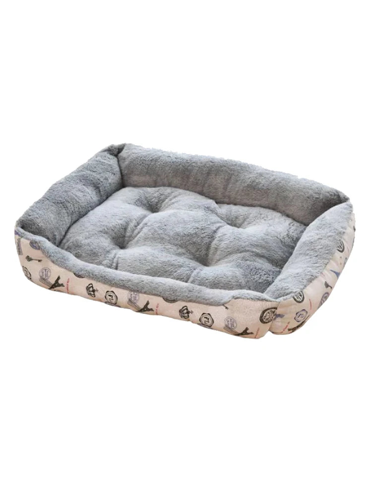 Warm pet kennel， dog cushion gray plush，breathable dog bed cat sleeping bag