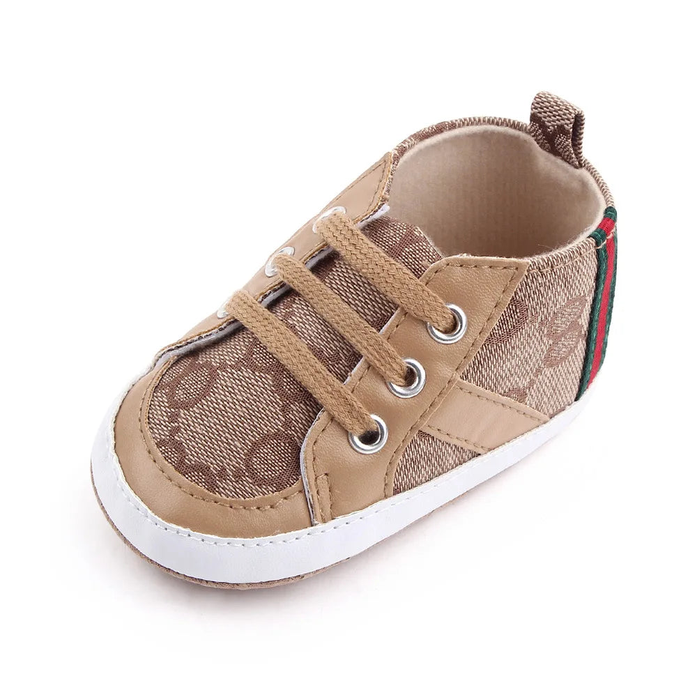 Newborn Baby Shoes Casual High Top Fashion Design Non-slip Sneakers  Boys Soft Sole Non-Slip Toddler Outdoor Shoes First Walkers